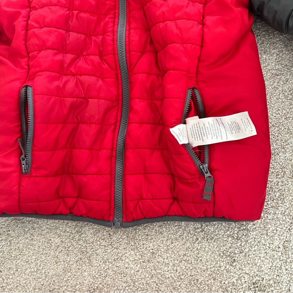 Eddie Bauer Kids Puffer Jacket with hood Red & Gray size M10/12 - Picture 5 of 10